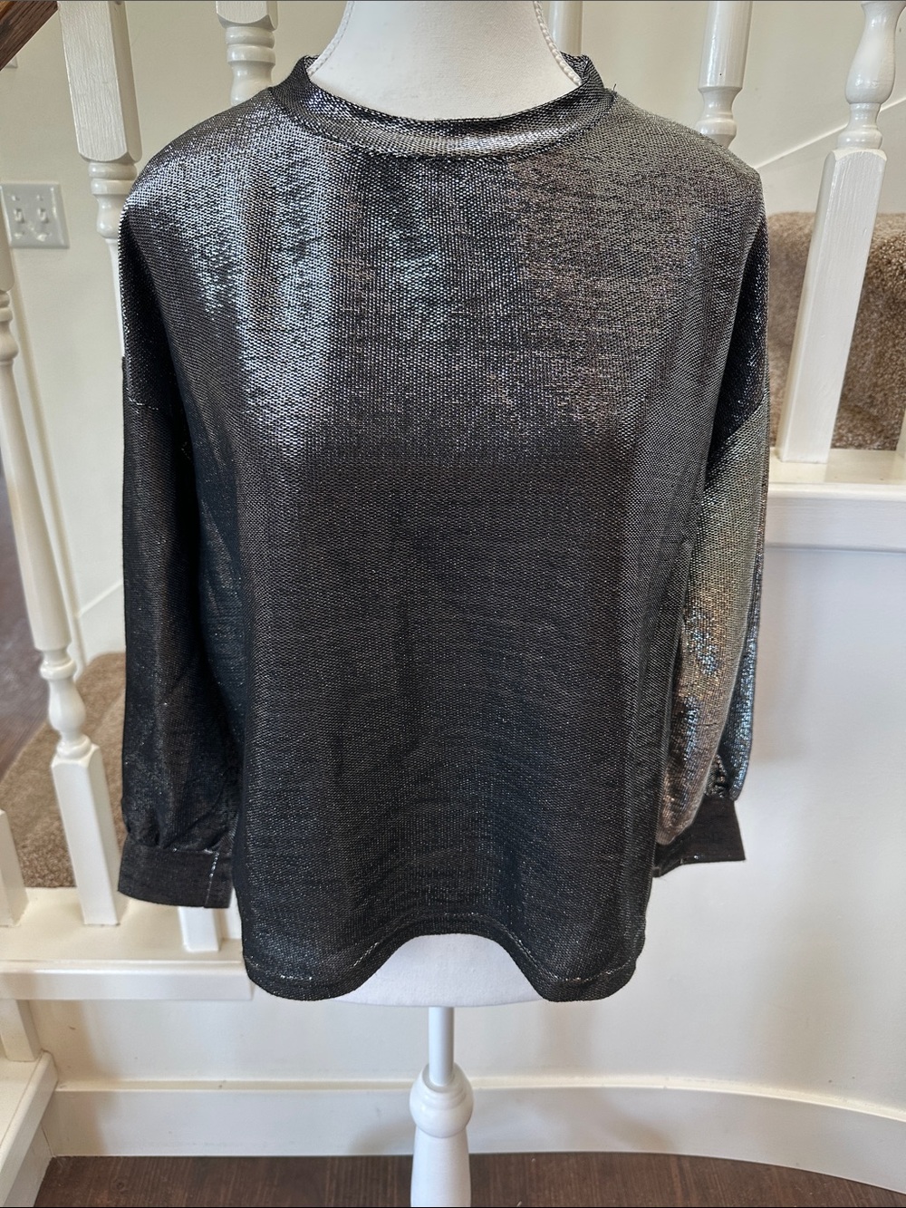 Nwt. Silver sparkle blouse